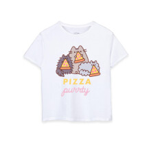 (9-10 Years) Pusheen Short Sleeved T-Shirt (Girls White)
