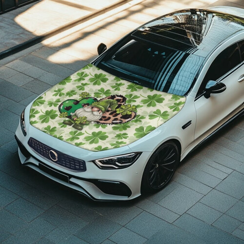 St. Patrick's Day Clover Car Hood Cover – Stretchable 2