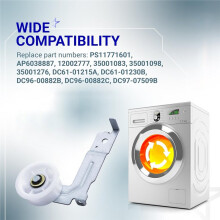 2 Peças Polia de Idler DC93-00634A com Clipe Resistente para Secadores para DV45H7000EW DV48H7400EW DV42H5000EW AP4373659