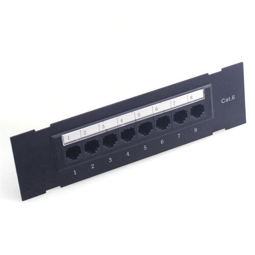 2X 8 Port Patch Panel for Cat. 6 Versatile Data Center Plastic Wall Mount for Computer Home for Wiring Server Room 2