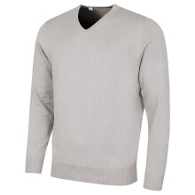 (XL, Platinum) Calvin Klein Mens 2026 V-Neck Soft Cotton Easy Care Golf Sweater