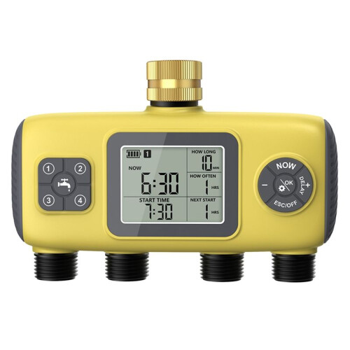 4-Zone Garden Water Timer Programmable Drip Irrigation Controller Imperial Threaded Tnterface Rain Delay Timed Watering 1