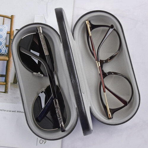 Double Layer Glasses Case for 2 Pairs of Eyeglasses 1