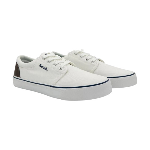 Bench (8 UK, White) Bench Mens Donnie Contrast Panel Canvas Trainers 2