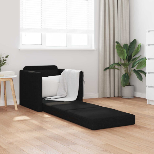 VidaXL vidaXL Folding Sofa Bed Black 74 x 77 x 81 cm Fabric
