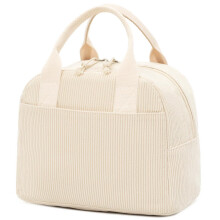Insulated Cloud Blue Lunch Bag Corduroy 1 Large Capacity