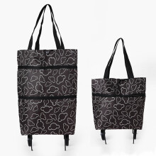 Foldable Grocery Cart Black Oxford Fabric 1 Pack