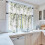 Green Eucalyptus Kitchen Curtains Set – Watercolor Floral 2