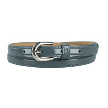 CTM Women's 1/2 Inch Skinny Dress Belt Patent Faux Leather