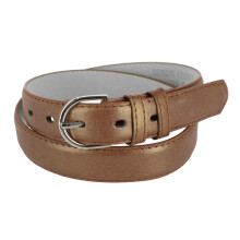 CTM Women's Metallic Leather Dress Belt 28.5 mm