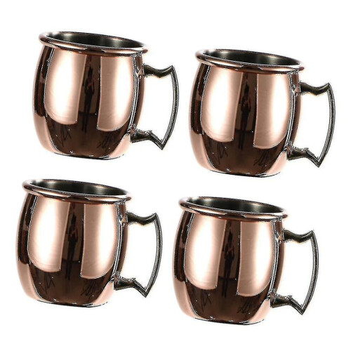 4x Copper Mugs, Set Of 4) Solid Copper Mugs, Handcrafted - 60ml 1