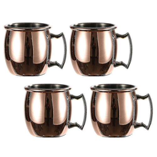 4x Copper Mugs, Set Of 4) Solid Copper Mugs, Handcrafted - 60ml 2