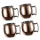 4x Copper Mugs, Set Of 4) Solid Copper Mugs, Handcrafted - 60ml 4