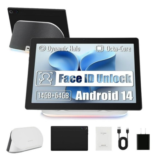 Android 14 Tablet with Charging Speaker Dock Otca-Core CPU 14G+64GB Storage UK