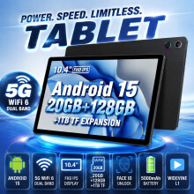 10.4 inch Tablet, Android 15 Tablet 20GB+128GB+1TB TF, 8-Core HD Dual Camera