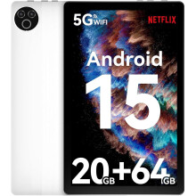 Tablet 10 inch Android 14 Tablets, 8GB RAM 128GB ROM 1TB Expand,Oct-Core，White