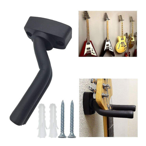 5-pack svart gitarrhängare väggmonterad display med skruvar passar gitarrer 2