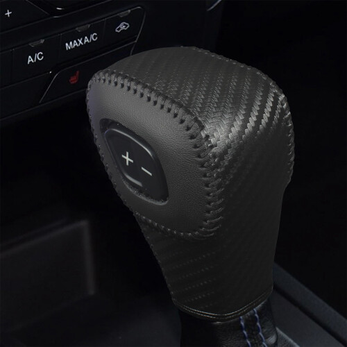 Car Gear Shift Knob Cover Leather Waterproof Black 1