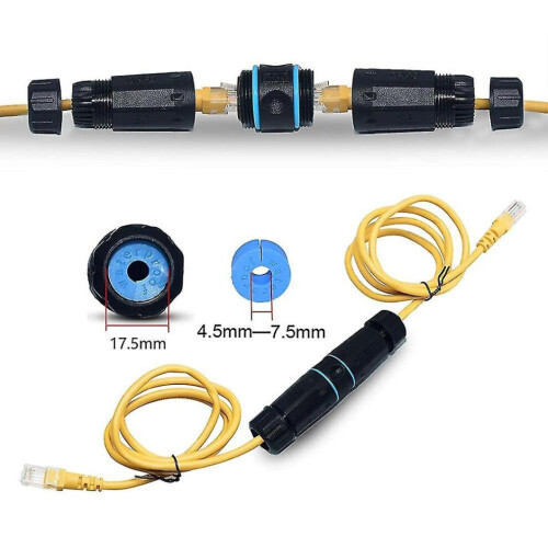 Lot de 5 connecteurs RJ45 étanches IP68, blindés, pour câble Ethernet Cat6. 2