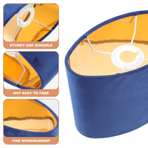 Navy Blue Oval Lampshade for Rectangular Table 1