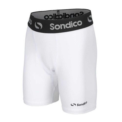 (9-10 Years, White) Sondico Childrens/Kids Snug Fit Compression Shorts 2