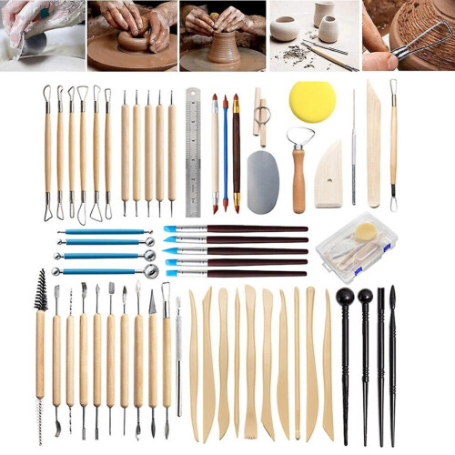 57 Pcs Pottery Ceramics Clay Tools Set Clay Ceramic Pottery Modeling Tools 2