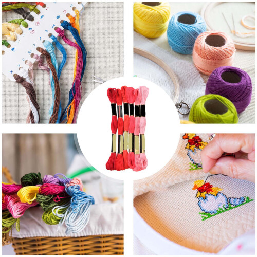 Gradient Embroidery Thread Polyester Cotton 8M 6 Colors 2