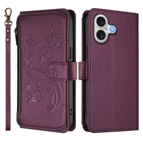 Magnetic Clasp Flip Stand Case for iPhone 17 Dark Purple 1