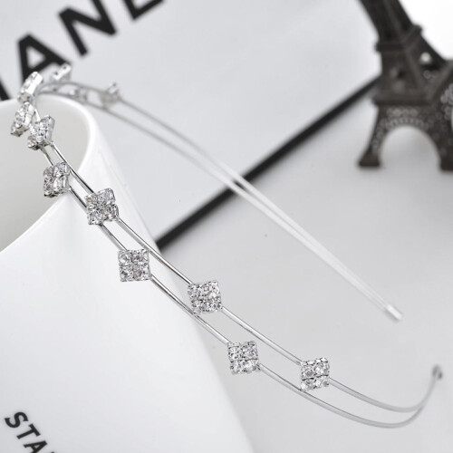 Bridal Headbands with Rhinestones Silver 4 pcs 1