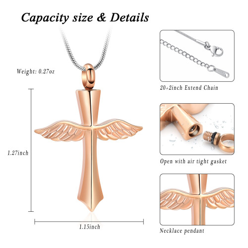 Cross Urn Necklace Ashes Keepsake Pendant 1
