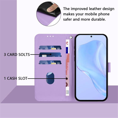 PU Leather Wallet Case for Google Pixel 6a Purple 2