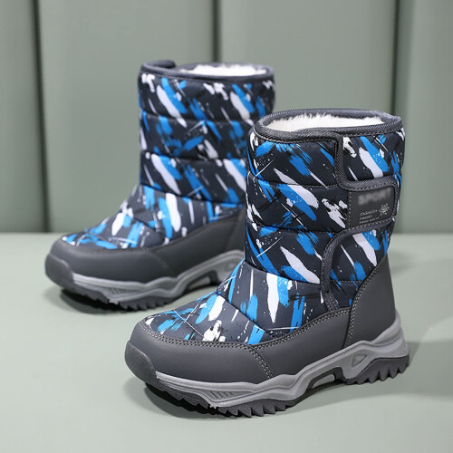 Boys Winter Boots Velvet Warm Thick Sole Snow Boots 1