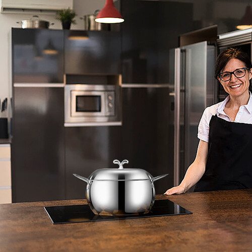 304 Stainless Steel Soup Pot Thickened Bottom Double Handle 1