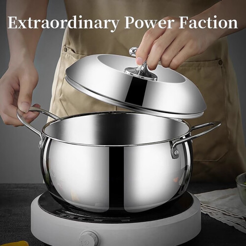 304 Stainless Steel Soup Pot Thickened Bottom Double Handle 2