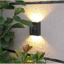 Spot Solaire Haut/Bas, Applique Murale D'Extérieur, Alimenté par L'Énergie Solaire, Lampe Solaire Étanche, Décoration de Jardin