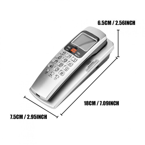 Wall-Mounted DTMF Landline Telephone with Caller ID 1