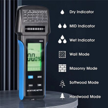 Humidimètre Mural Rechargeable 4 en 1, Alerte Automatique, Testeur D'Humidité pour Cloisons Sèches, Plage de Mesure de 0 à 75 % -5000N