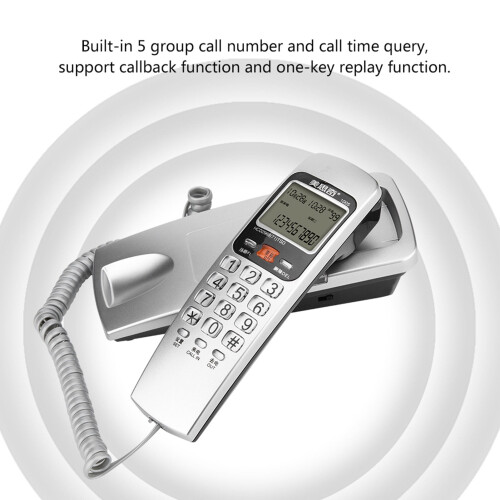 Wall-Mounted DTMF Landline Telephone with Caller ID 2