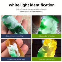 Lampe de Poche LED LCD 4 en 1, Blanche, Jaune, UV 365 Nm/395 Nm, Chargement USB, Bijoux, Pierre de Jade, Taches D'Animaux, Marqueur, Minerai, Argent.