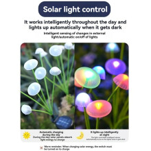 Lampes Solaires Champignon pour Jardin, Double Mode, LED, Étanches, pour Cour, Terrasse et Allée