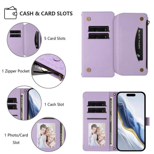 Magnetic Flip Stand Case for iPhone 15 Pro Max Light Purple 2
