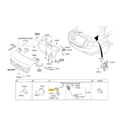 81230-B1000 81230B1000 Trunk Lock Actuator  Without Power Open for  G80 2017-2020 1