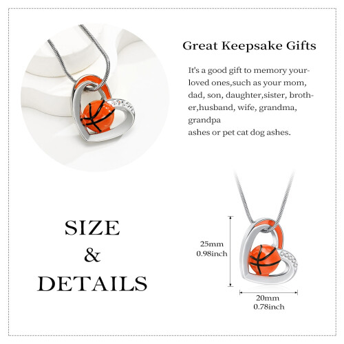 Personalized Sports Urn Necklace Heart Shape 1 1