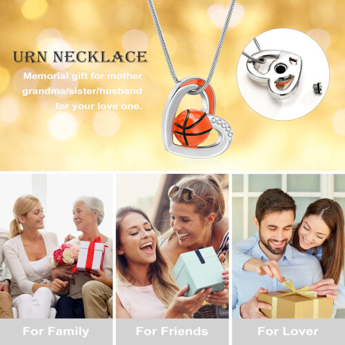 Personalized Sports Urn Necklace Heart Shape 1 2