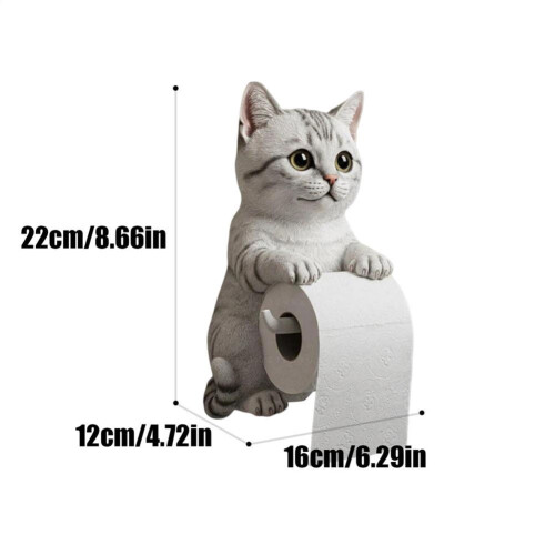 3D Cat Toilet Paper Holder Wall Mount for Bathroom Kitchen 1