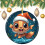 Christmas Ceramic Ornament Goldfish Red Santa Hat 2