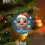 Christmas Ceramic Ornament Goldfish Red Santa Hat 7