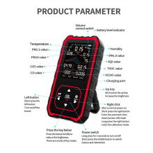 Portable Indoor Air Quality Detector Rea for AQI, CO2, PM2.5, PM1.0 TVOC, HCHO, Particles, Temperature & Humidity Black