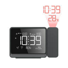 Projection Alarm Clock WeatherStation with Atmosphere Night Light Temperature Display Thermometer Table Clock
