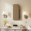 Homcom HOMCOM Bathroom Mirror Cabinet with Mirror Arched Wall Cabinet Black 2